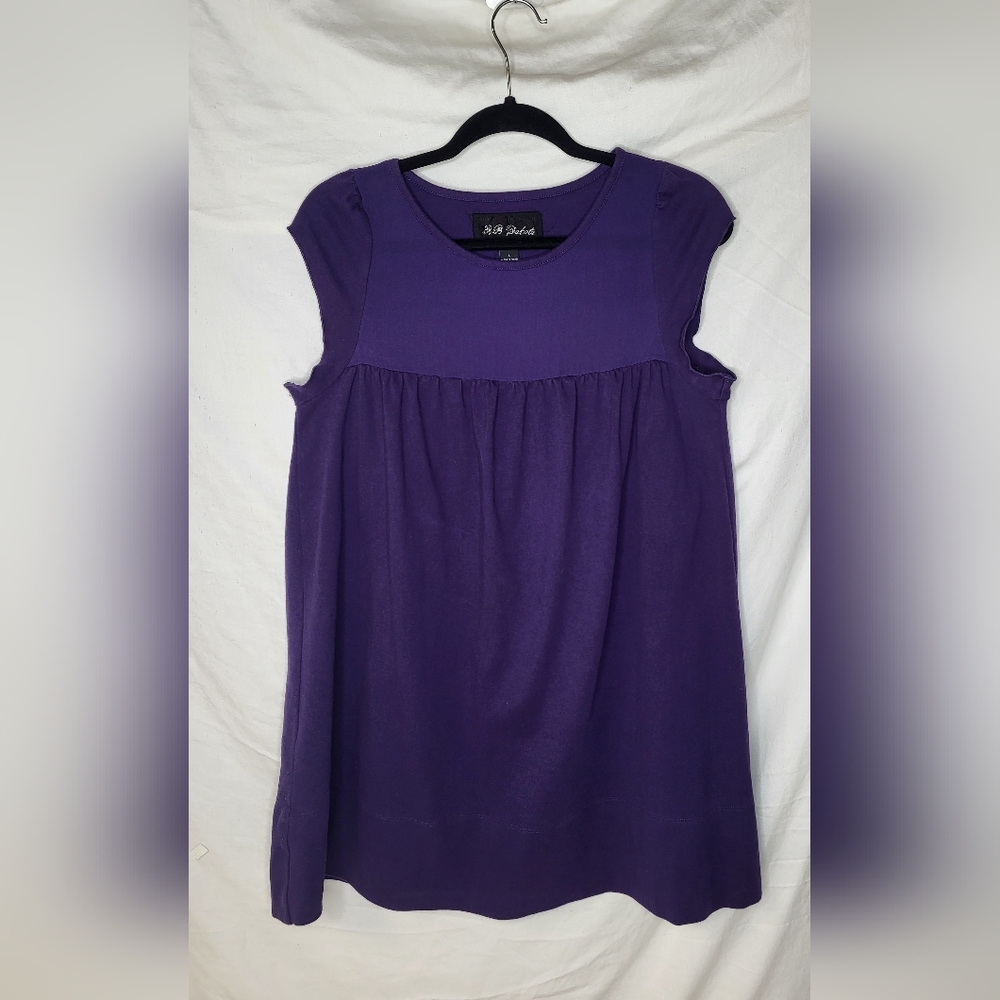 BB DAKOTA Flutter Sleeve Royal Blue Cotton Tunic Dress Large Mini Dress